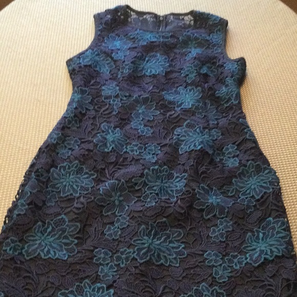 White House Black Market size 00 Blue Sheath Midi Dress Sleeveless Crew Neck - Picture 1 of 6